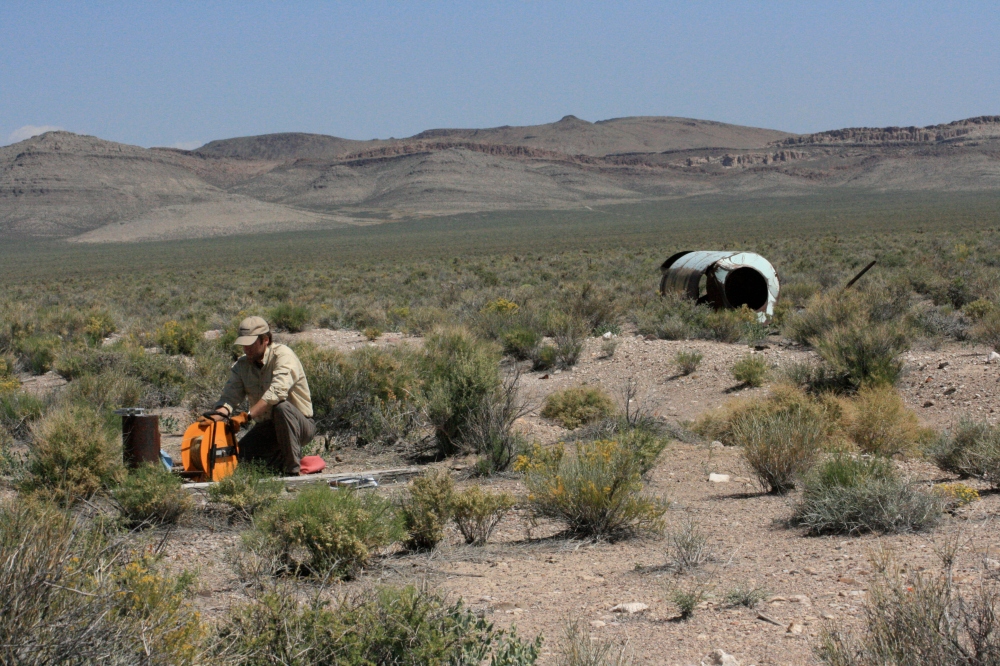Snagging geohydrologic data from an old military MX well in central Nevada.