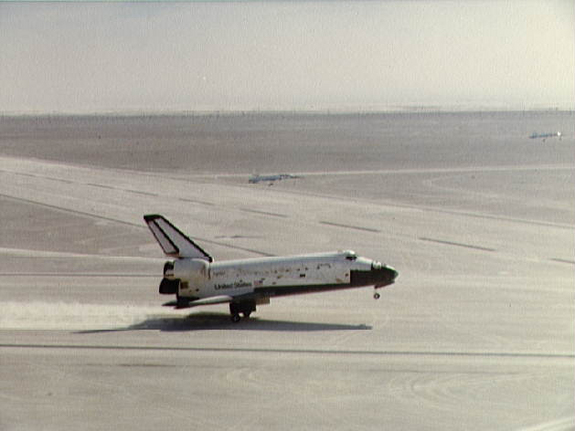 Space Shuttle Columbia's landing at White Sands concluding STS-3 in March, 1982. 